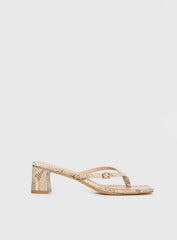 Veyla Square Toe Thong Heels Snake