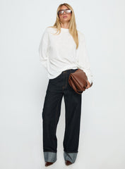 Zaydee Oversized Long Sleeve Top White