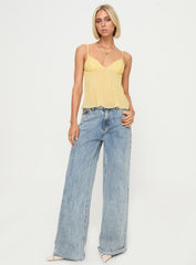 Zami Pleat Top Lemon