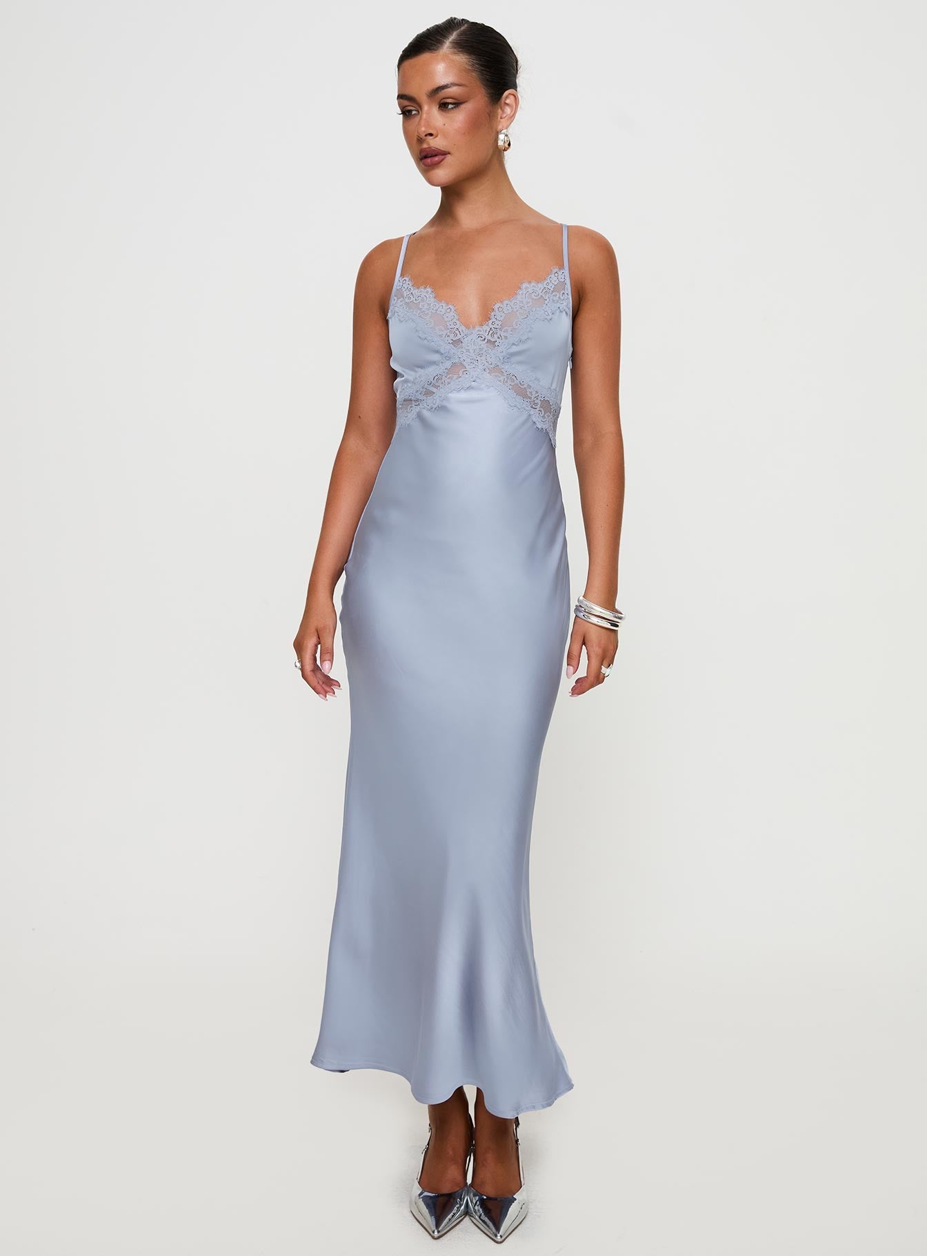 Treasure Bias Cut Maxi Dress Blue