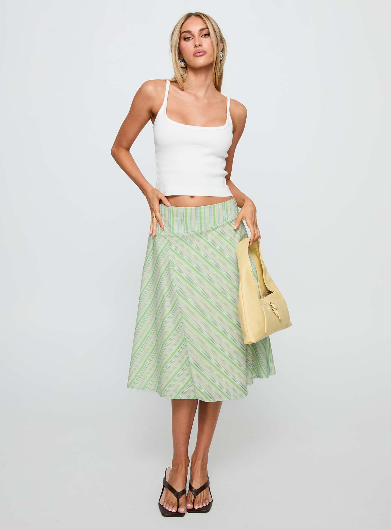 Vettie Midi Skirt Green Multi