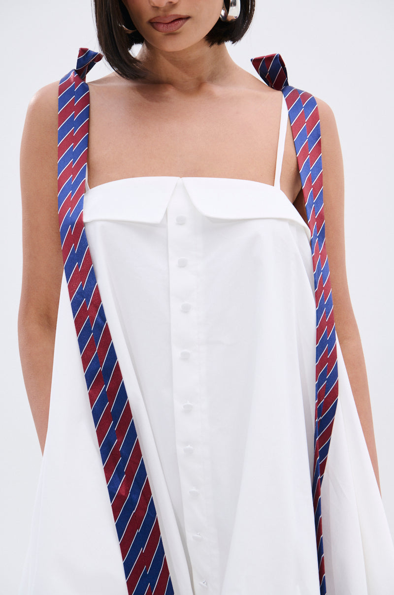 OFFICE SIREN POPLIN MINI DRESS