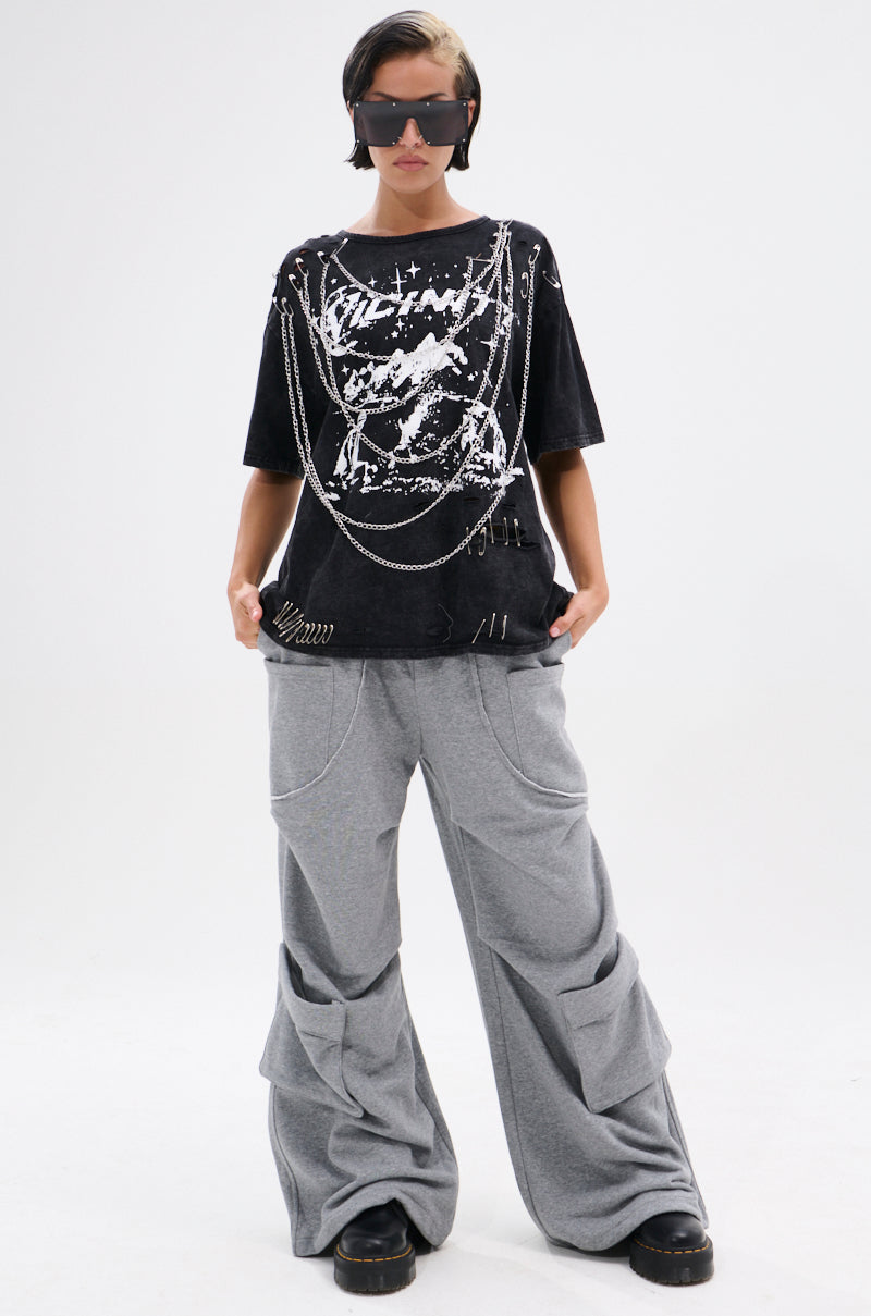 GOTH BAE OVERSIZED DISTRESSED TEE