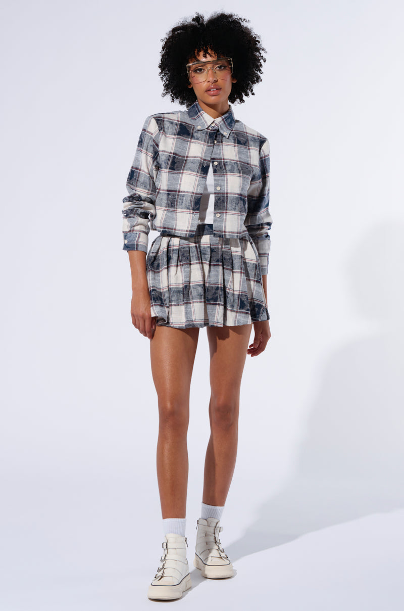 BELLA PLAID BUTTON DOWN SHIRT