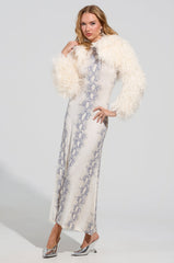 WE FOUND LOVE SNAKE MESH MAXI DRESS