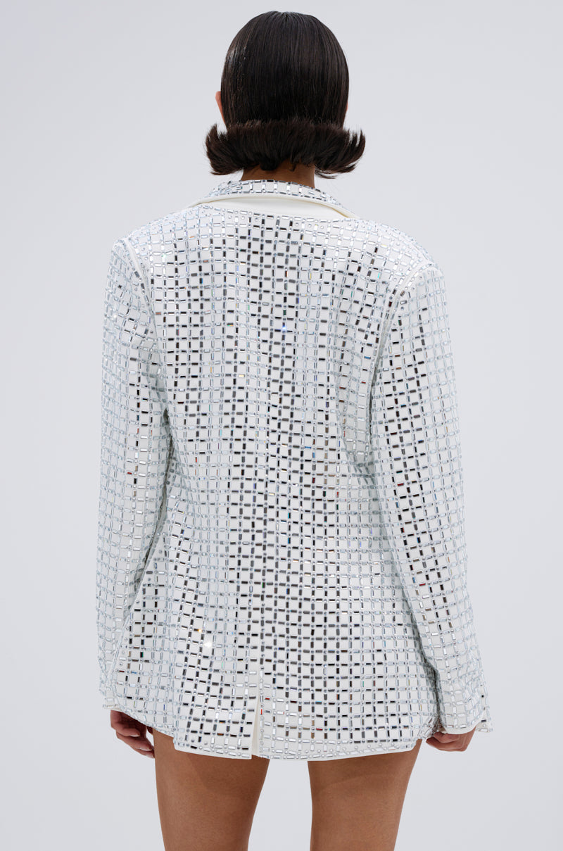 WHITE HOT EMBELLISHED BLAZER