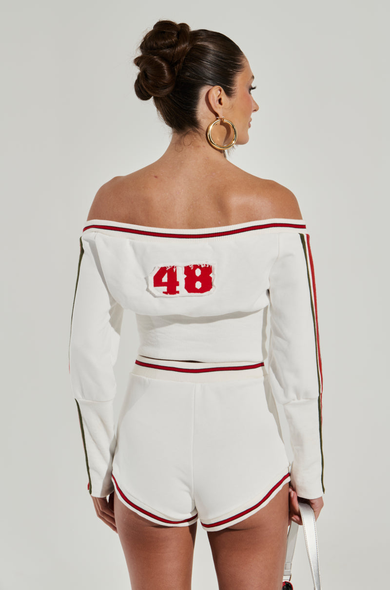GO ALL THE WAY OFF THE SHOULDER SWEATSHIRT