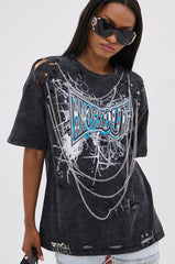 KNOCK YOURSELF OUT DISTRESSED TEE