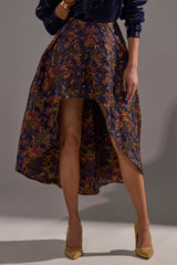 STAR OF THE NIGHT BROCADE MIDI SKIRT