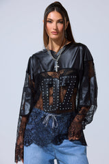 SHOW OFF LACE JERSEY TOP