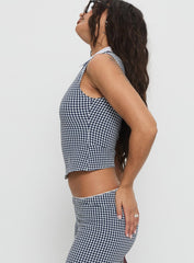 Tisuka Top Navy Check