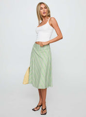 Vettie Midi Skirt Green Multi