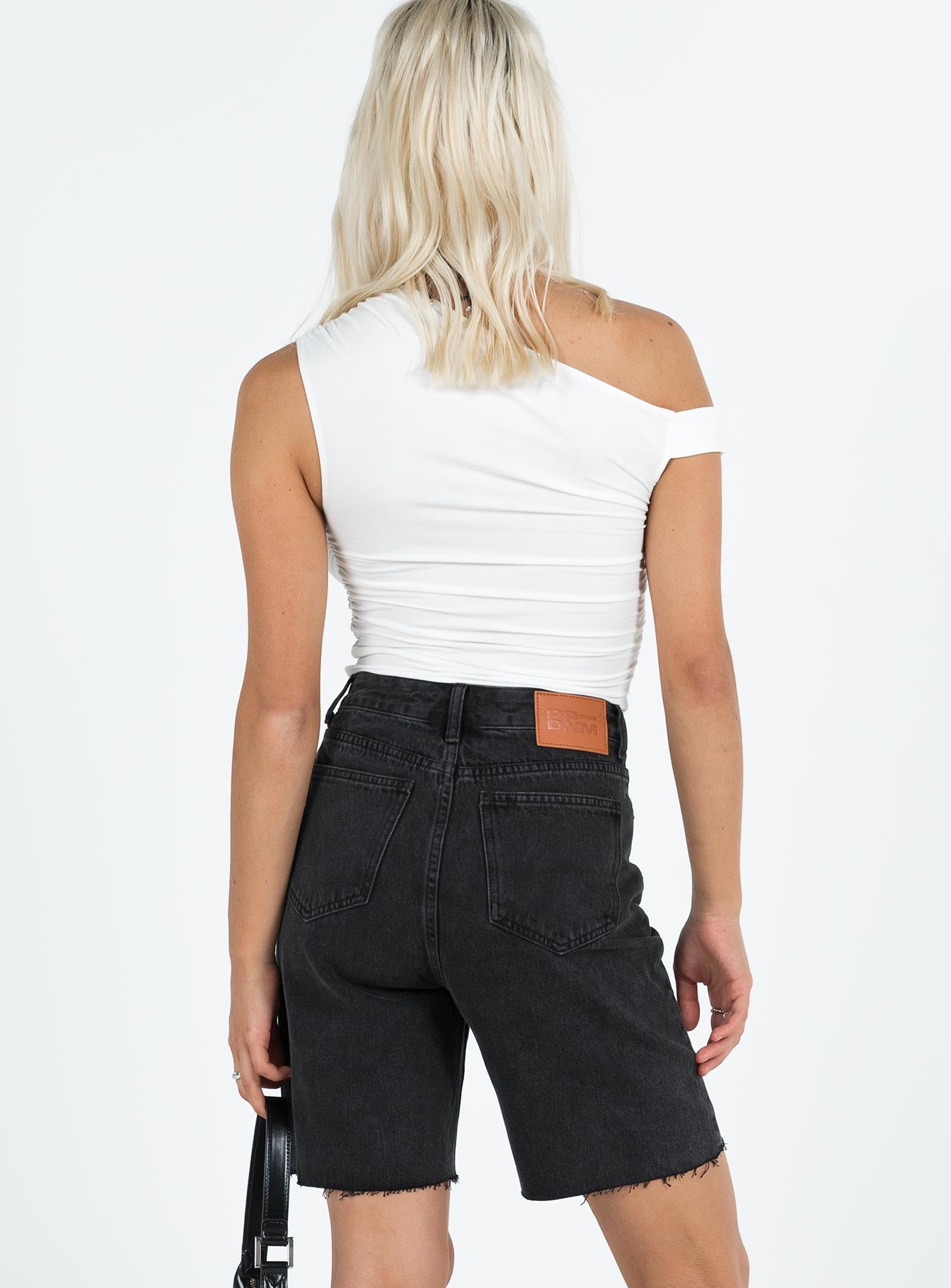 Xena Long Denim Shorts Black