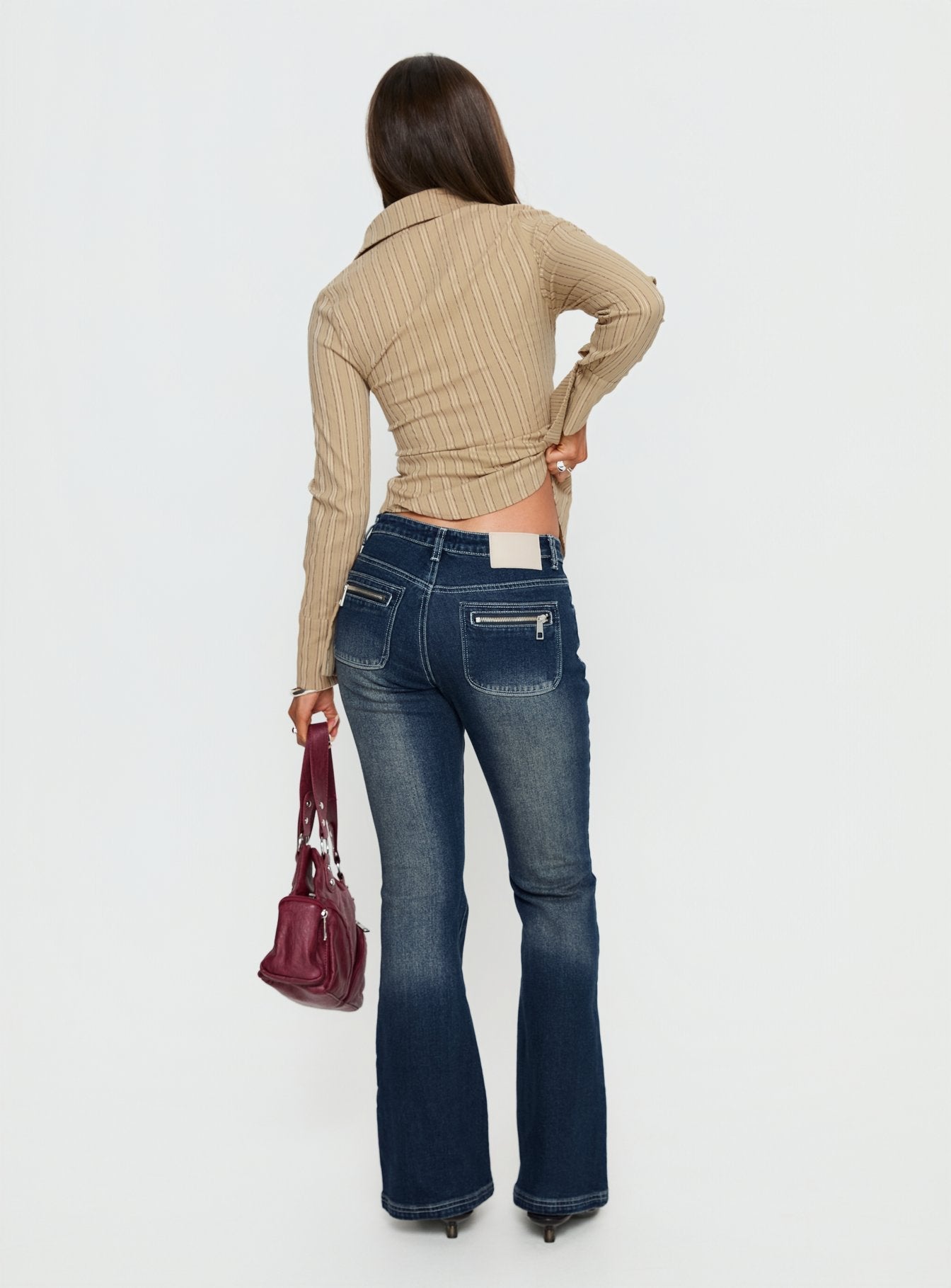 Zilvia Bootleg Mid Rise Jeans Raw Denim
