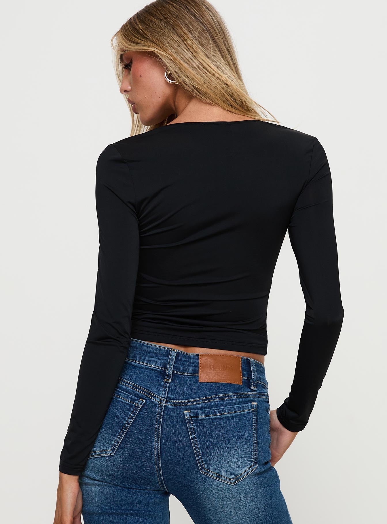 Xandi Long Sleeve Top Black / Leopard