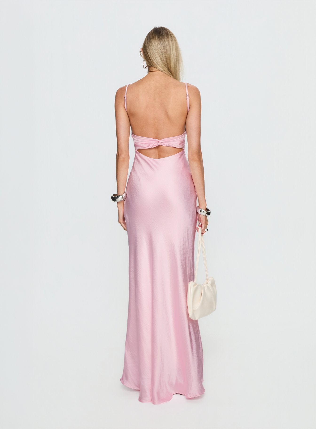 Truth Hurts Ruched Backless Maxi Dress Pink