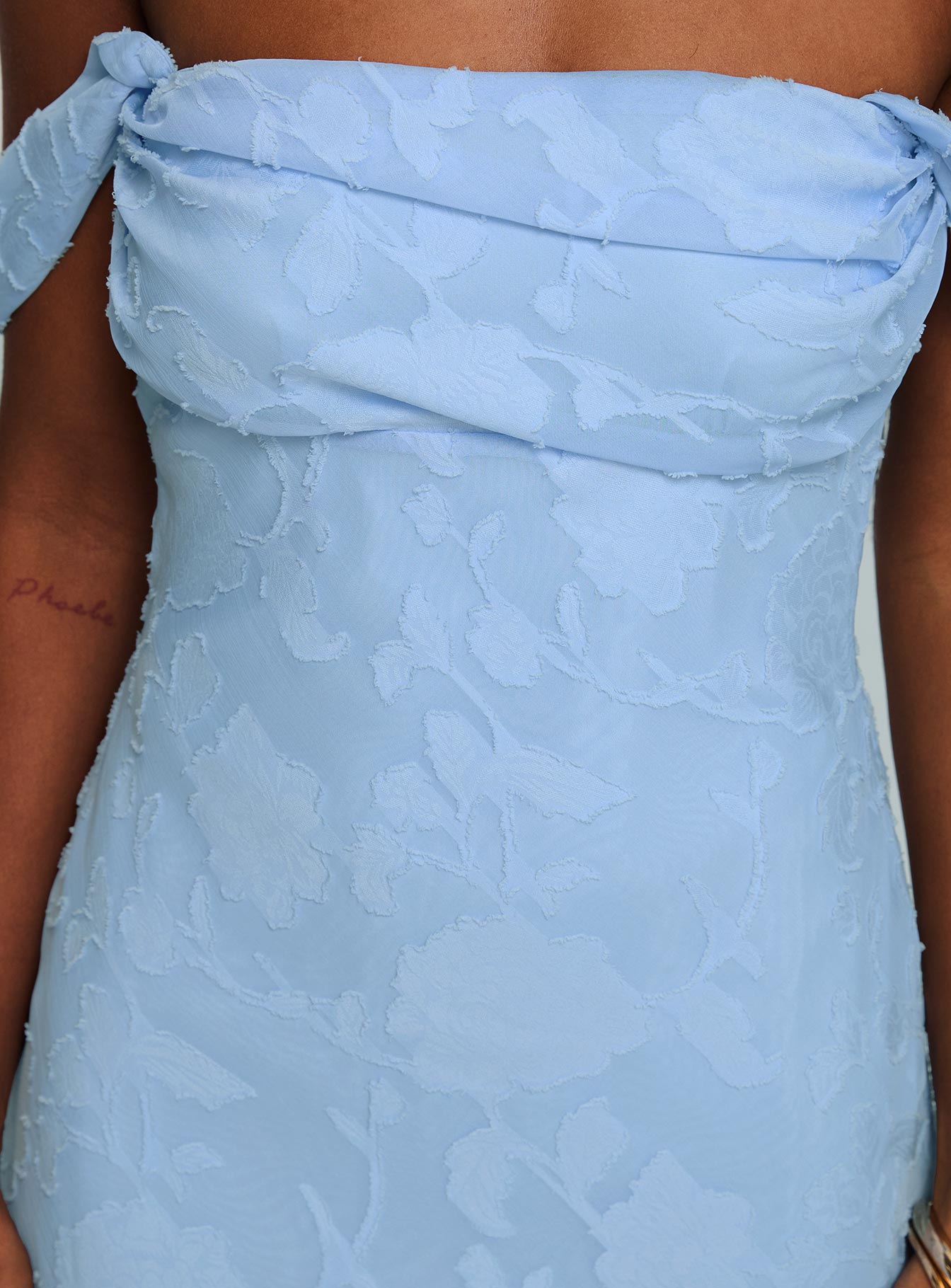 Zabbarra Off The Shoulder Mini Dress Blue