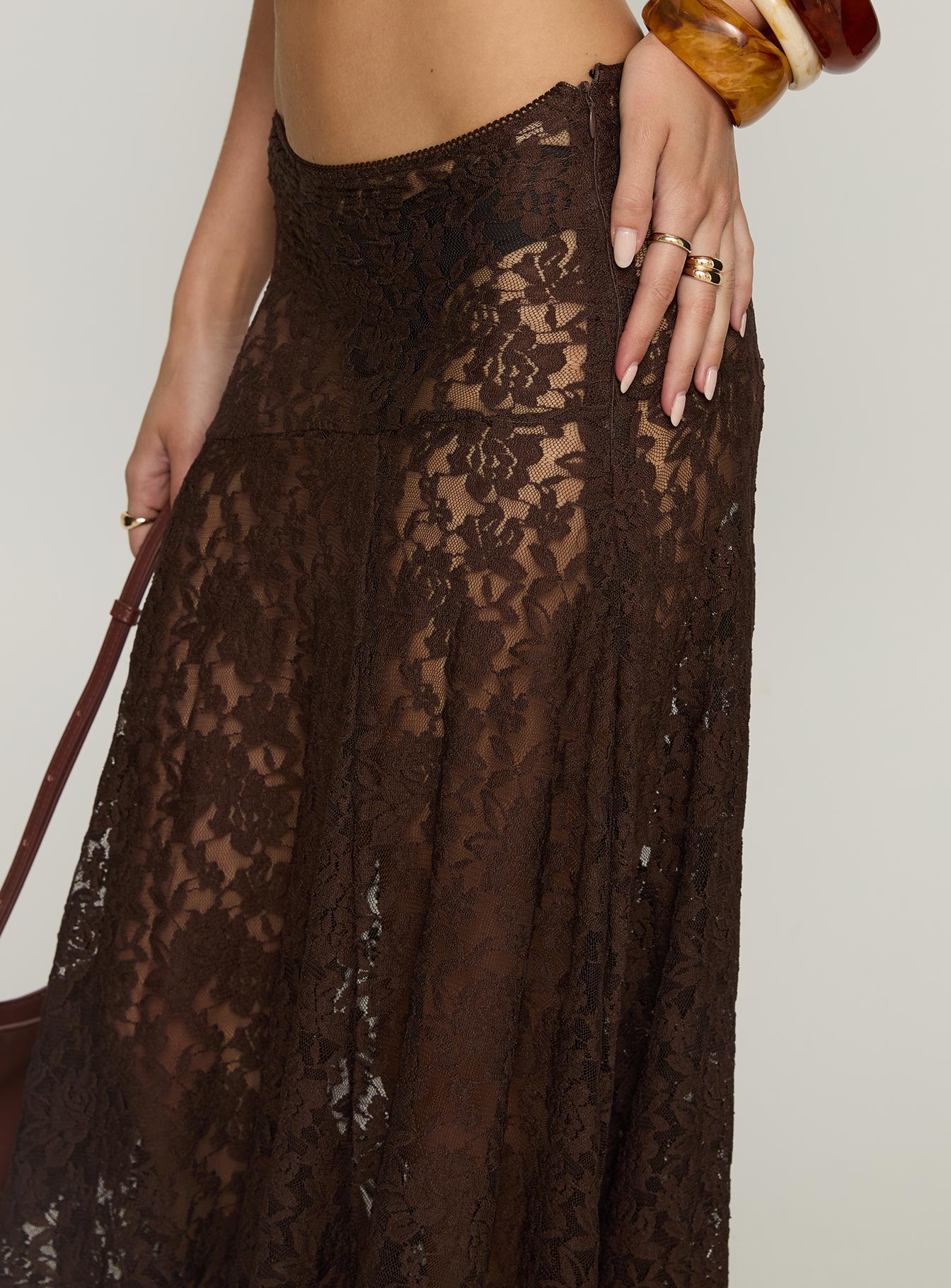Tidal Midi Skirt Chocolate