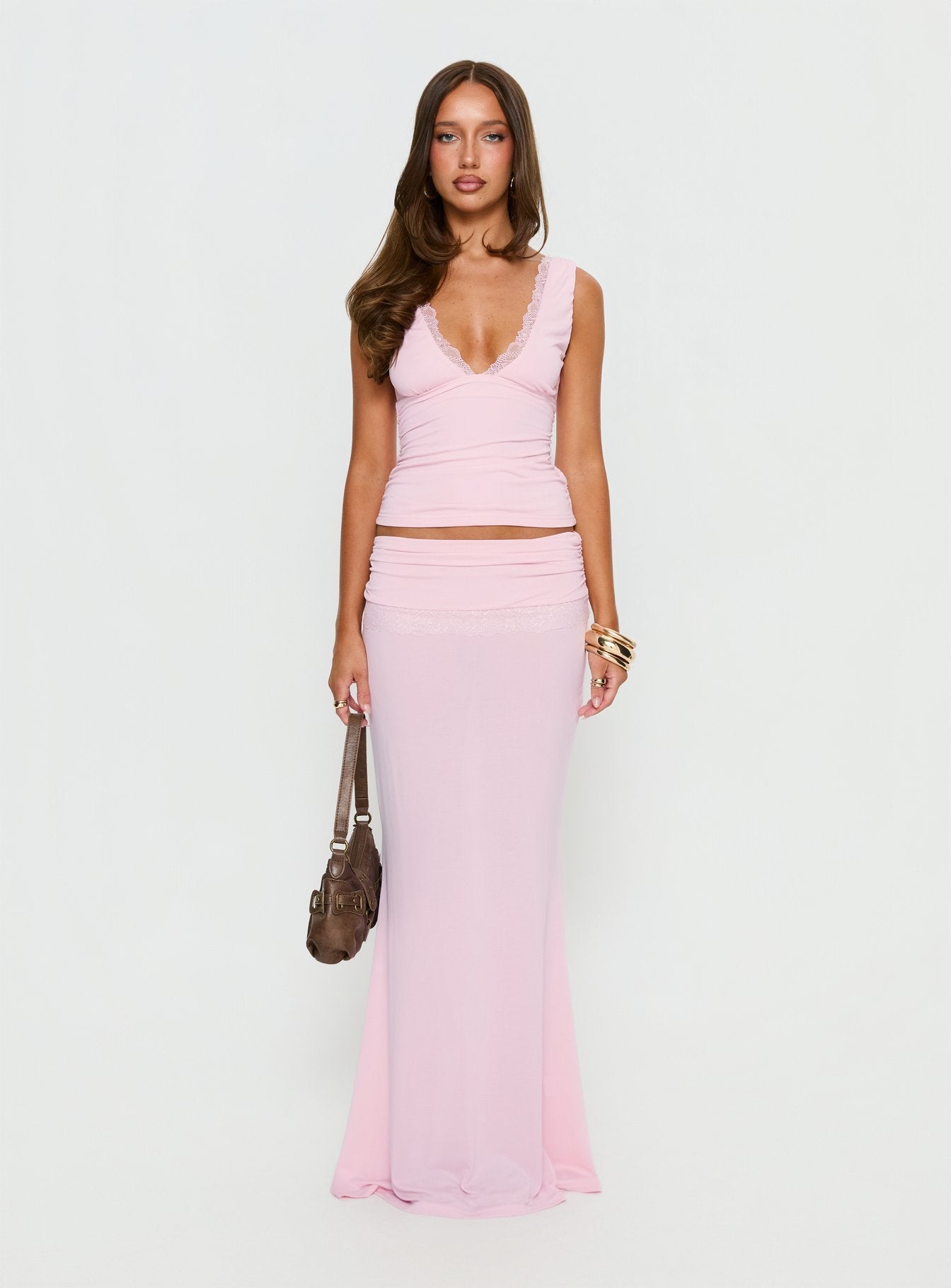 Zespri Jersey Maxi Skirt Pink