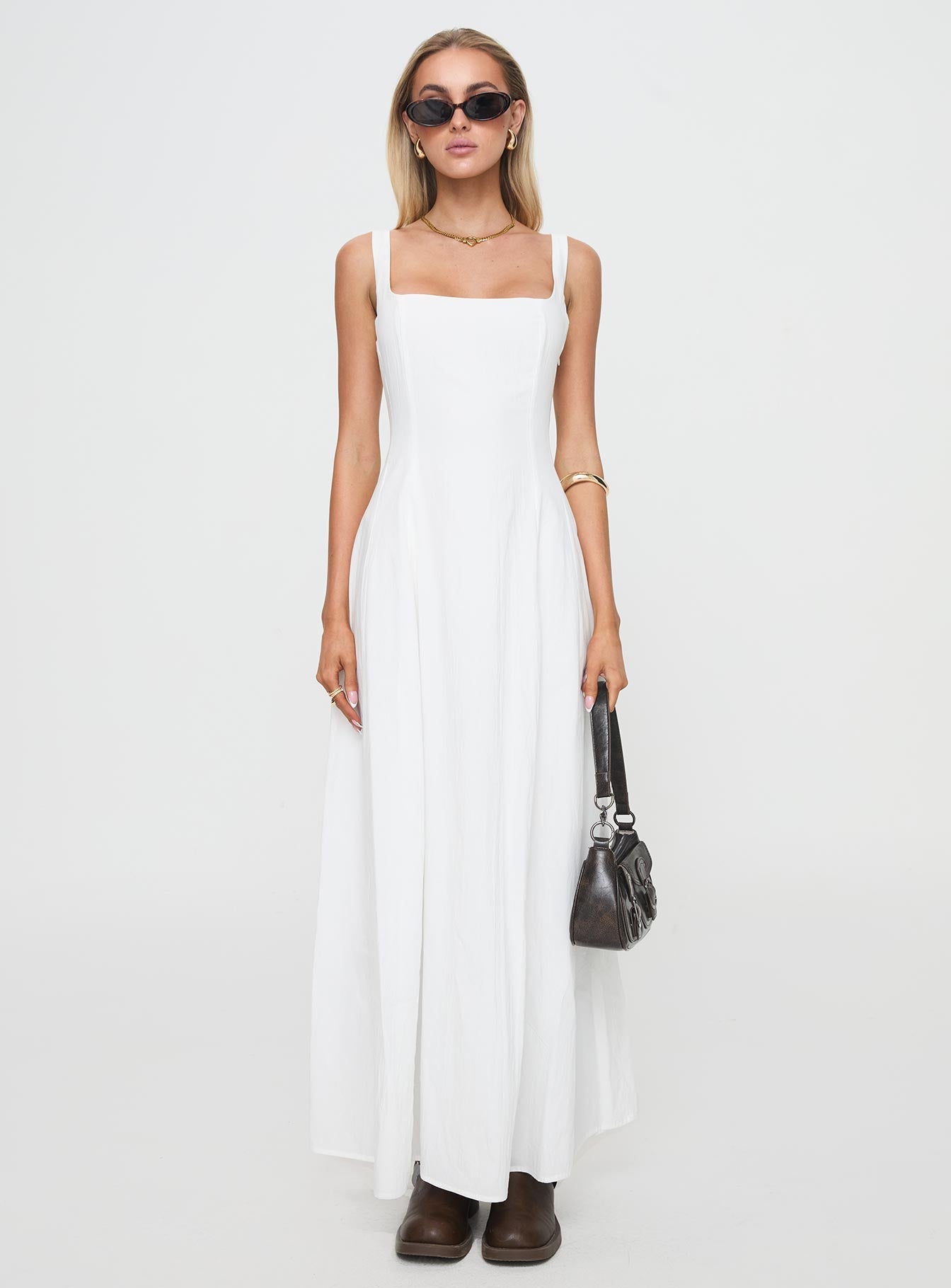 You Can Maxi Dress White Petite