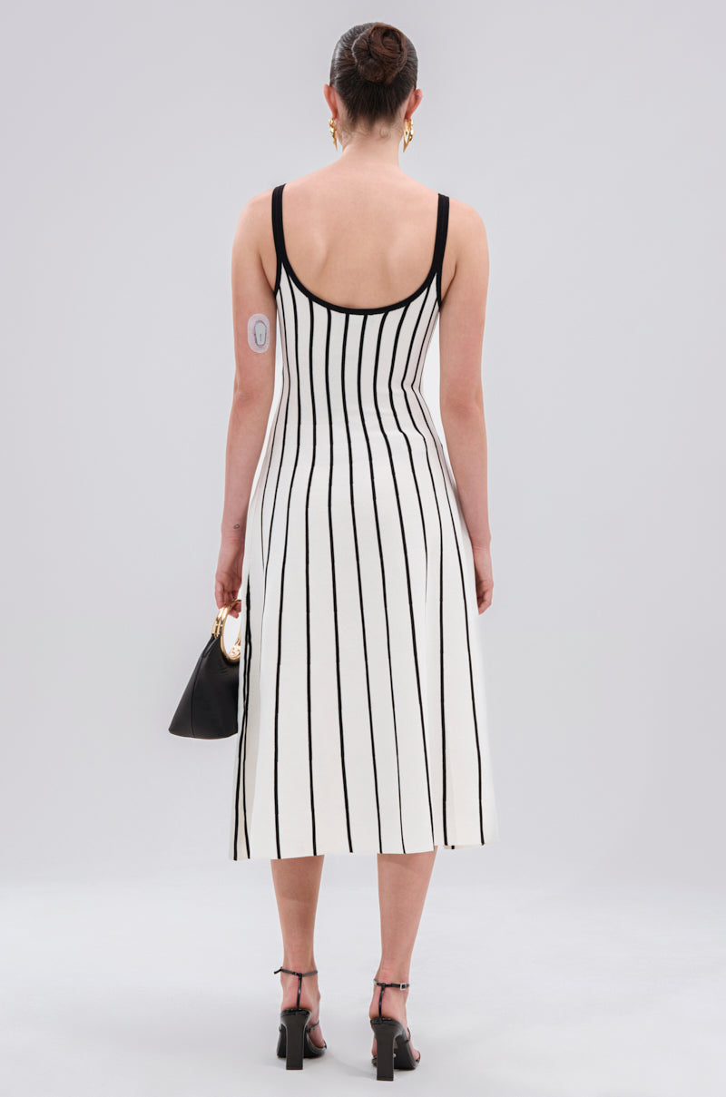 LETS GET IT GOING KNIT STRIPE MIDI DRESS