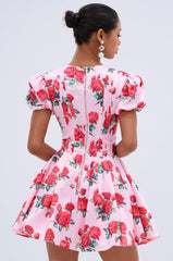 WILL YOU TAKE THIS ROSE SATIN MINI DRESS