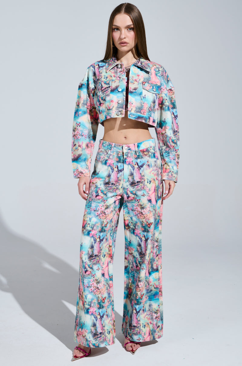 FEMALE FANTASY PRINTED DENIM PANTS