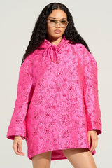 WOKE UP LIKE THIS BROCADE SWEATSHIRT DRESS
