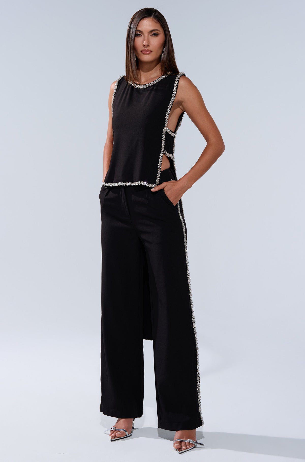 TALK TO ME BABY BLOUSE WITH RHINESTONE