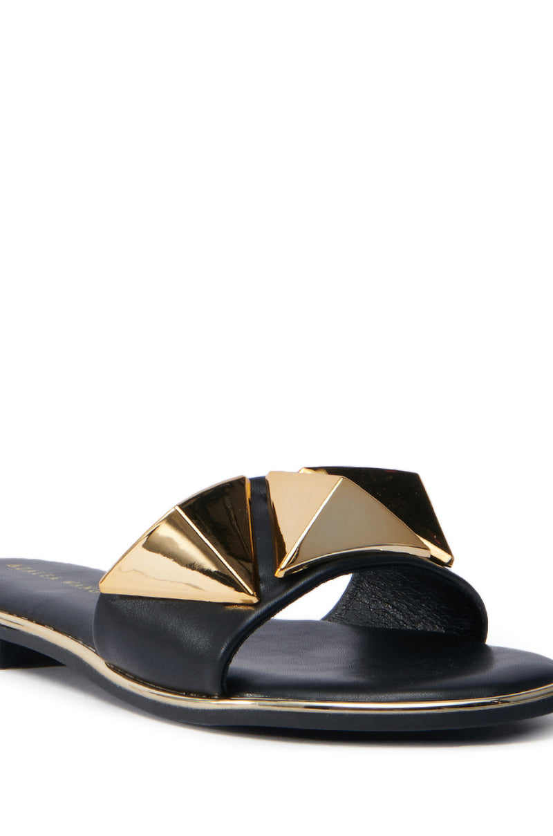 AKIRA BENNO BLACK SLIP ON SANDAL