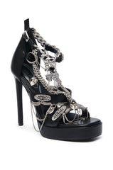 AZALEA WANG BEREN BLACK HARDWARE EMBELLISHED SANDAL
