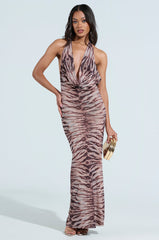 FIERCE ZEBRA MAXI DRESS