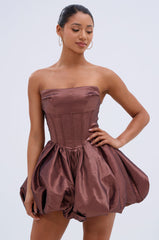 ADORE YOU WOVEN MINI DRESS IN MOCHA