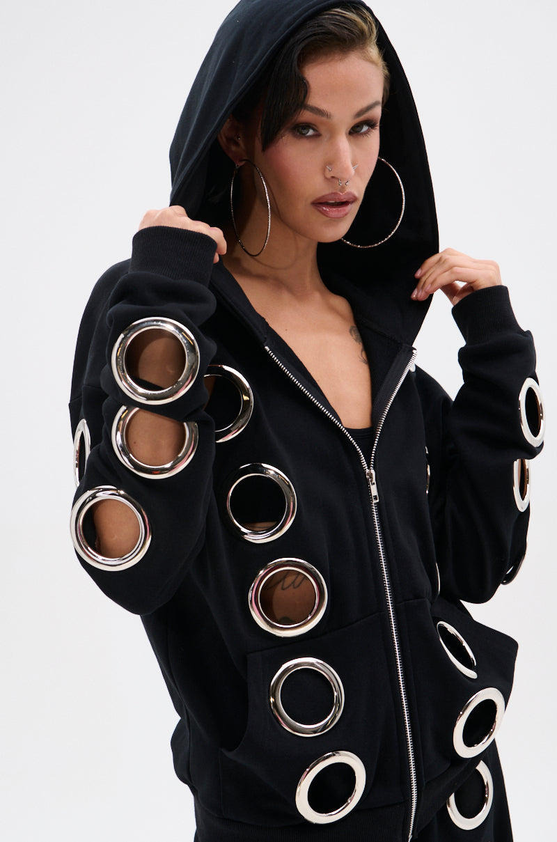 THROUGH THE NIGHT SWEATSHIRT WITH HOLES