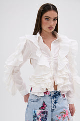 STAR OF THE SHOW RUFFLE BUTTON DOWN