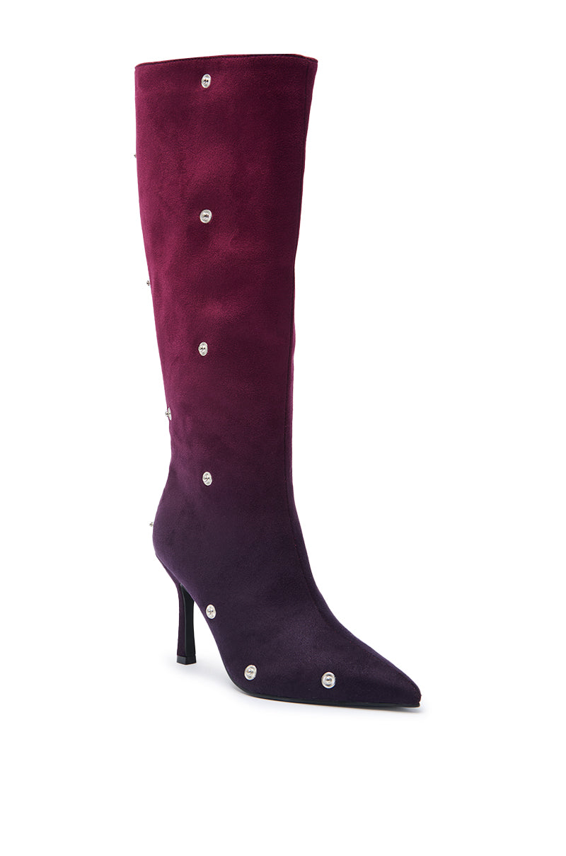 AZALEA WANG IMOGINE PURPLE OMBRE FOLDED DETAIL STILETTO BOOT