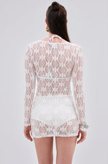 LIZZIE LACE MINI DRESS IN WHITE