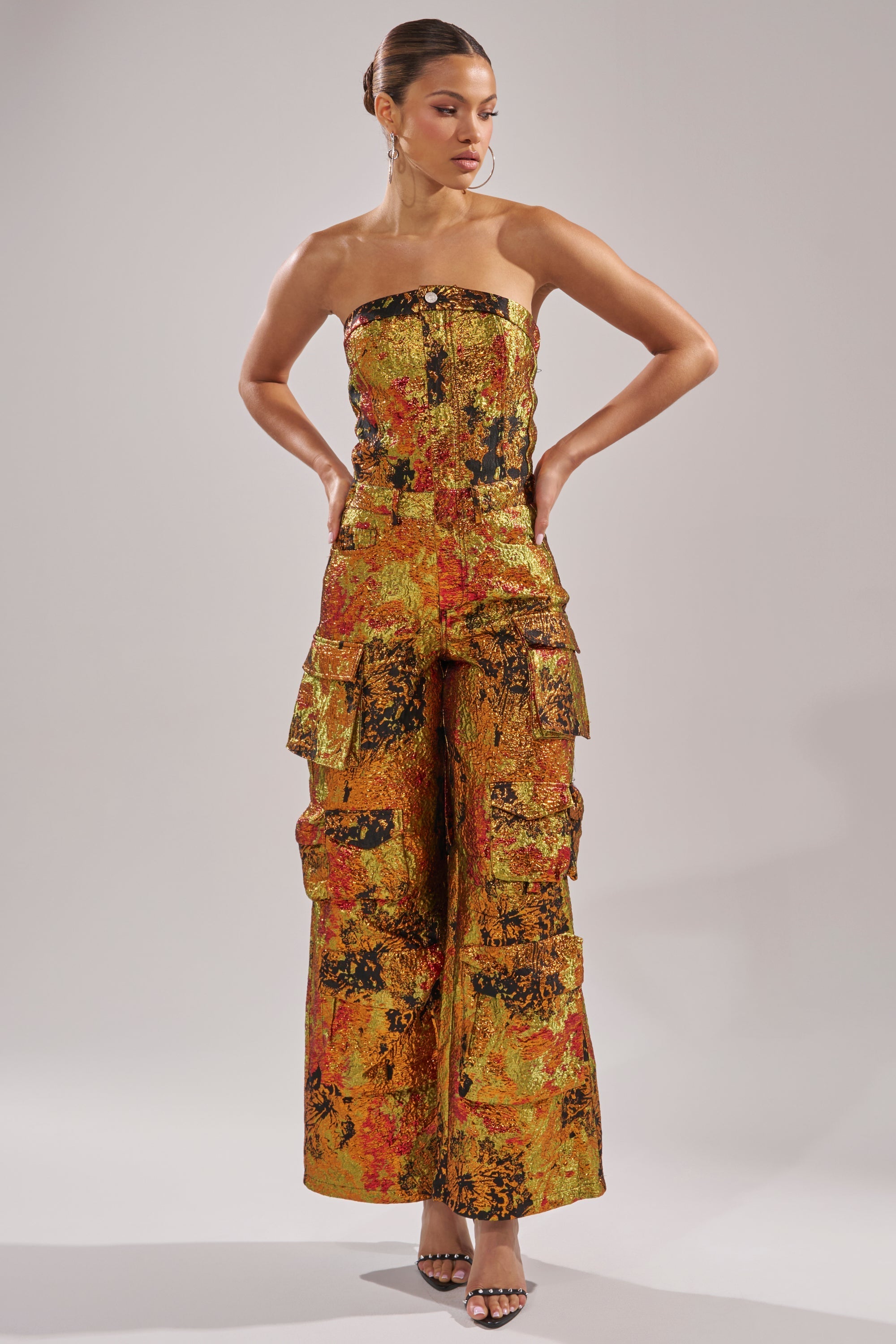 NIKKI BROCADE JUMPSUIT