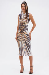 THE BOY'S ALL MINE PRINTED MIDI DRESS