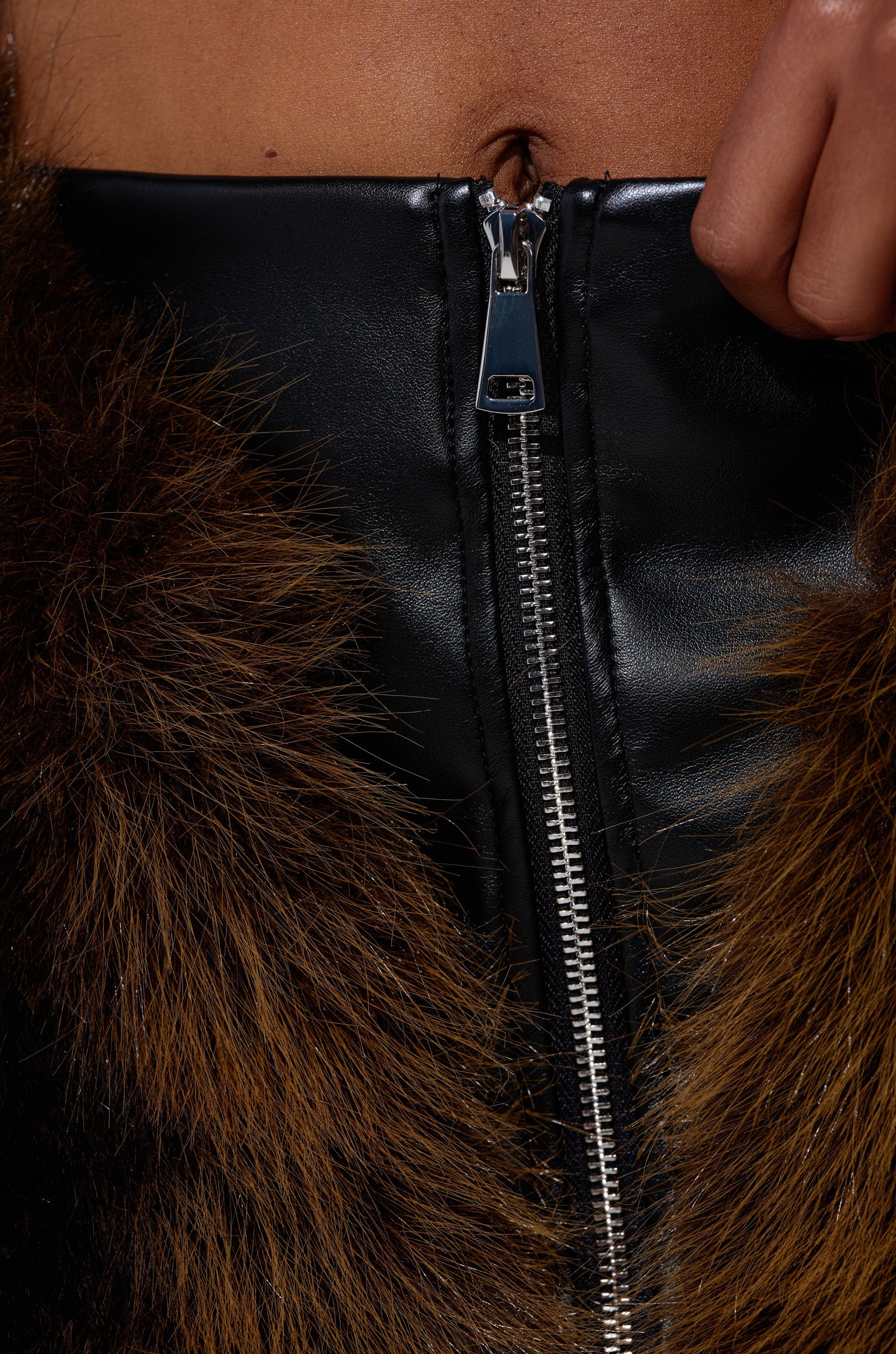 TOUCH ME IN THE MORNING FUR SKIRT
