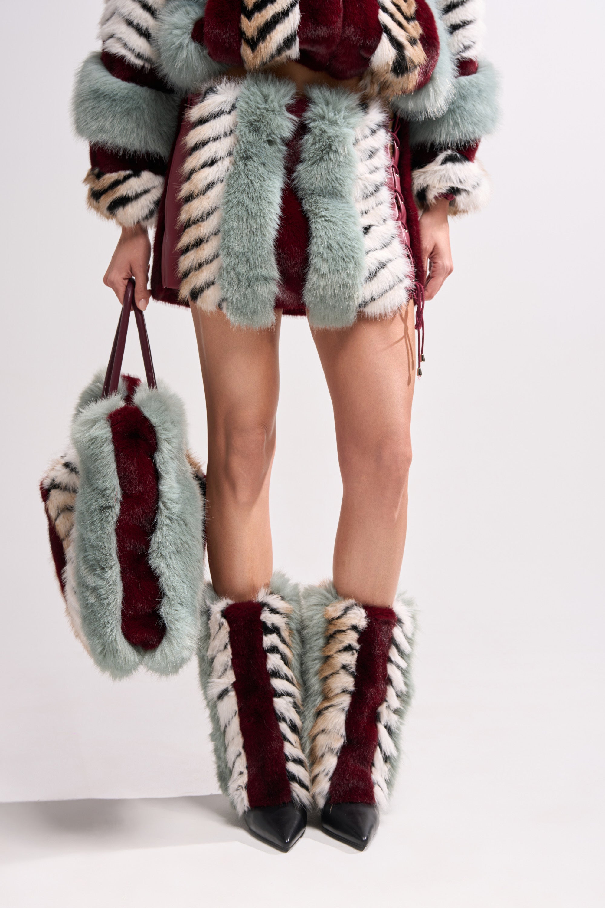 HAVE IT ALL PANELED FUR SKIRT