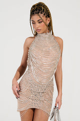 THE MAIN ATTRACTION RHINESTONE MINI DRESS