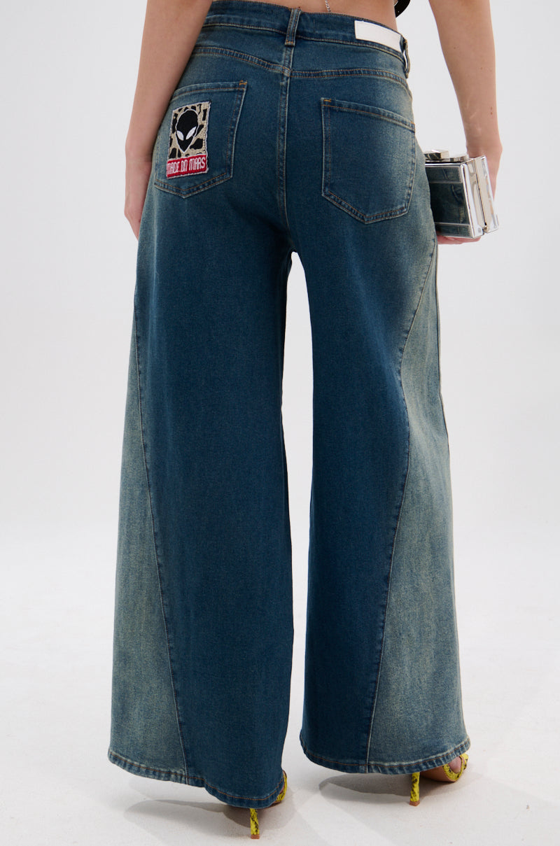 TKO GRAPHIC WIDE LEG DENIM JEAN