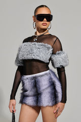 JENNY LONG SLEEVE TOP WITH FUR
