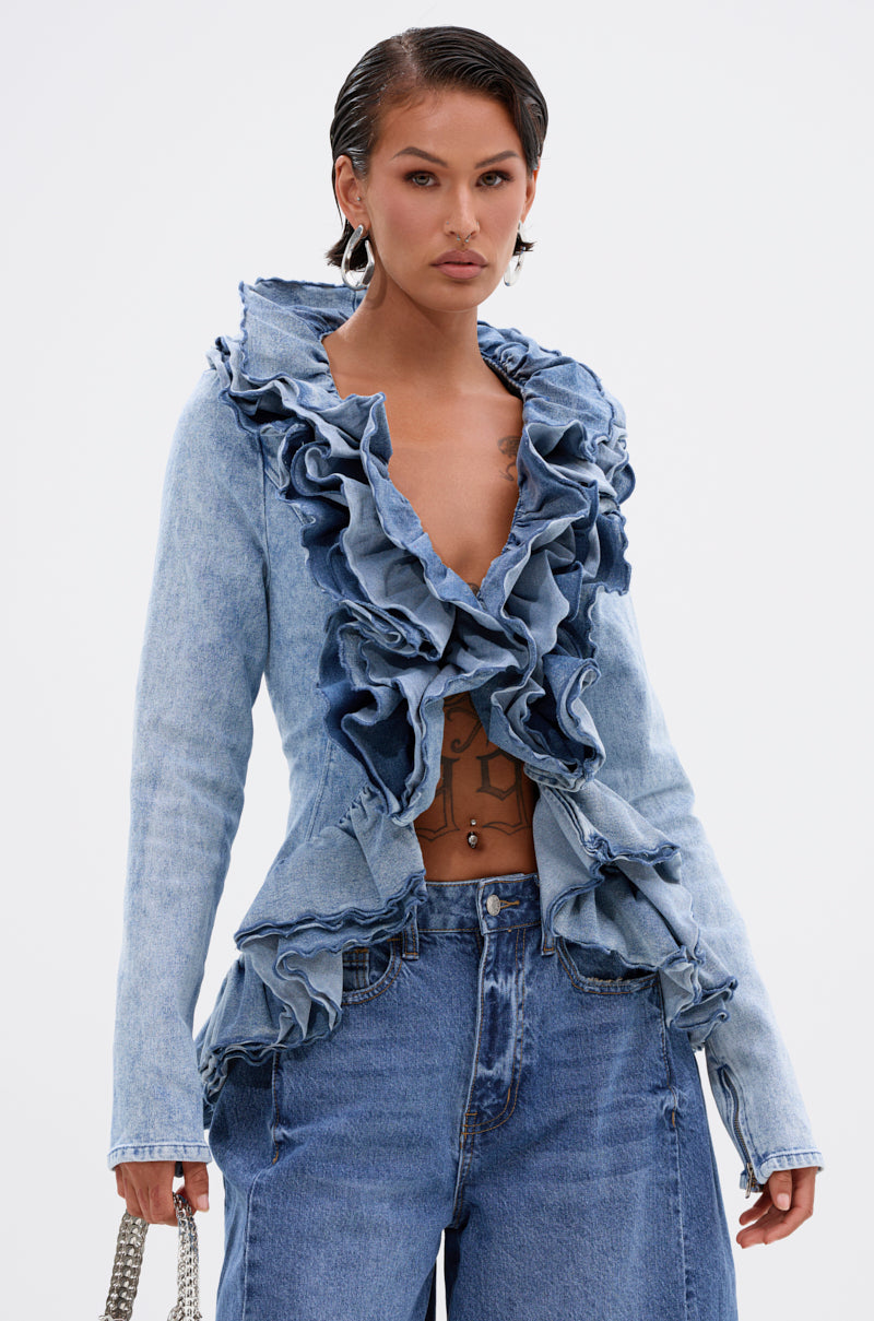 WILD WEST RUFFLE DETAIL BLOUSE