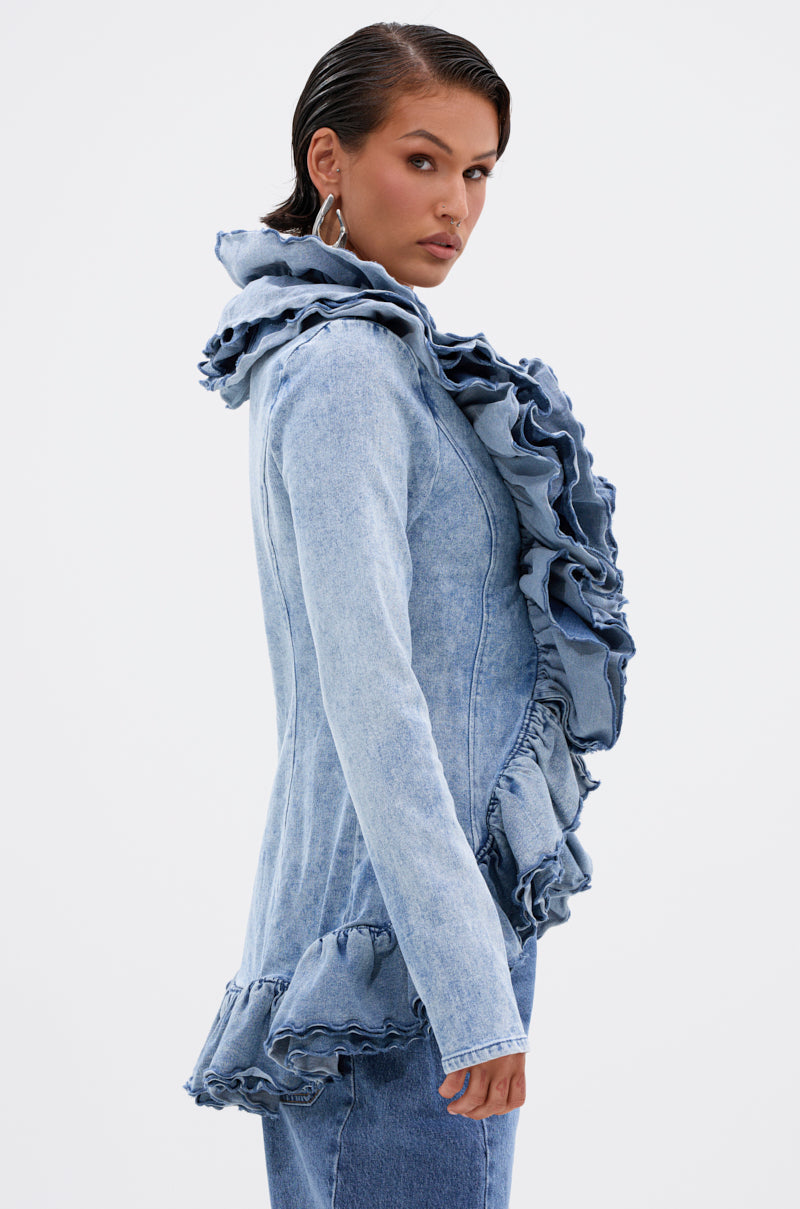 WILD WEST RUFFLE DETAIL BLOUSE