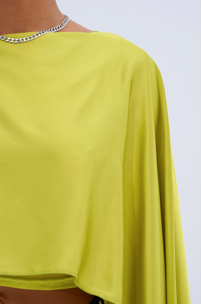 COCKTAIL HOUR BLOUSE IN CHARTREUSE