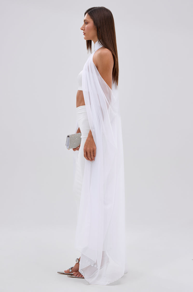 GLOWING CHIFFON BLOUSE IN WHITE