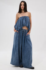 DENIM FOR DAYS TUBE TOP