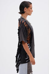 SHAINA DISTRESSED OVERSIZED TEE
